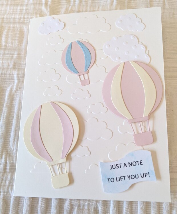 Just A Note To Life You Up Hot Air Balloons Pastels