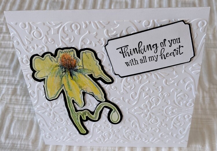 Watercolor Flower Embossed Sympathy Card