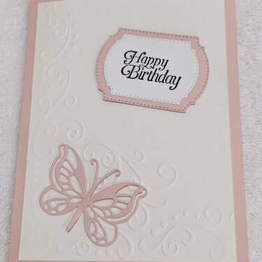 Rose Blush &amp; Off White Birthday Butterfly