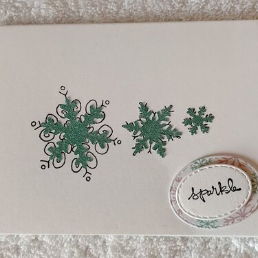 Sparkle Turquoise Snowflakes Note Cards
