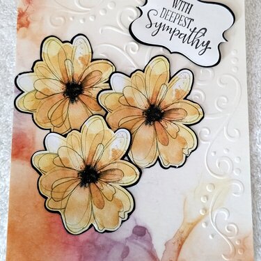 Embossed Watercolor Flowers Sympathy Cards with Verses