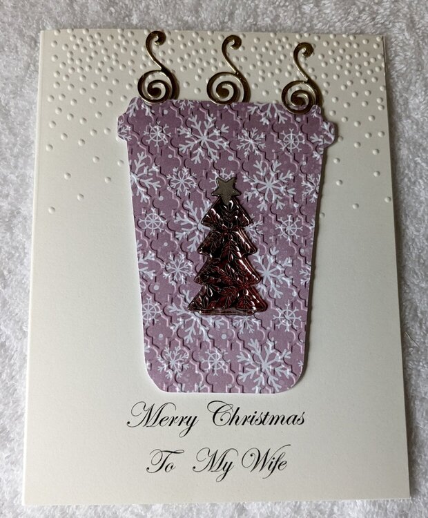 Latte Embossed Christmas Card