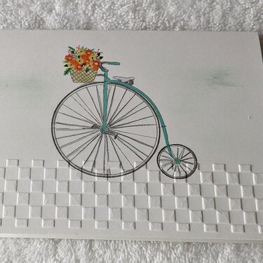 Embossed Any Use Blank Bicycle Note Cards