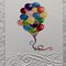 Embossed Balloon Any Use Blank Note Cards
