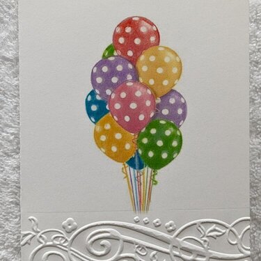 Embossed Balloon Any Use Blank Note Cards