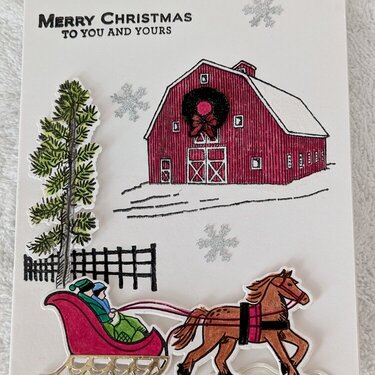 Horse & Sleigh Christmas Card