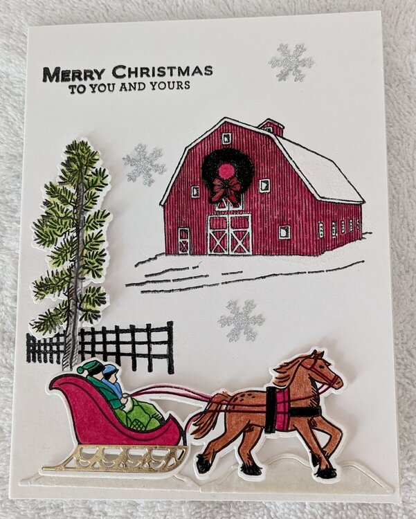 Horse &amp; Sleigh Christmas Card