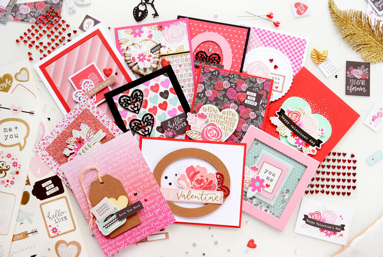Set of Valentines cards