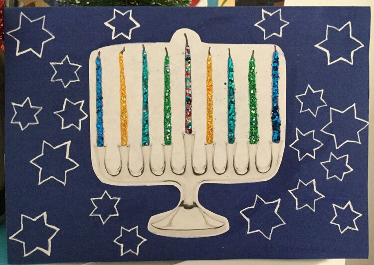 Hannukah Card With Menorah