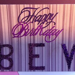 Front of Pop-up Purple Birthday Card