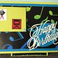 Music (Saxophone) Birthday Twisting Pop-Up Card