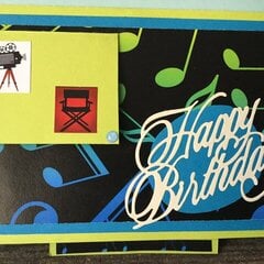 Music (Saxophone) Birthday Twisting Pop-Up Card