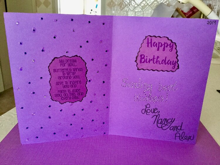 Flowered Purple Birthday Card (Front)