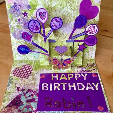 Pop up Purple-themed Birthday Card