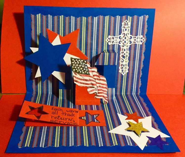 Inside of Pop-Up Military Appreciation Card (message folded up)