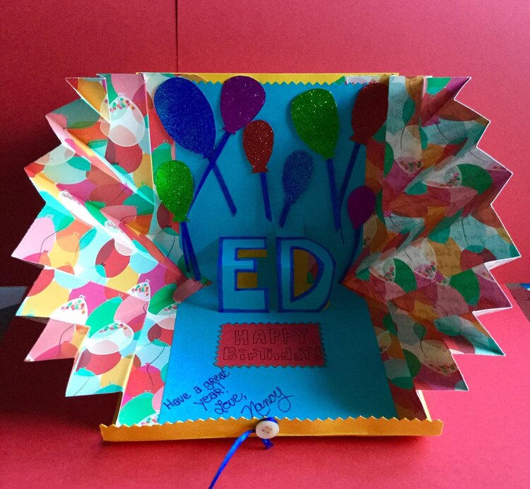 INSIDE of Name Pop Up Side Fold Explosion Birthday Card
