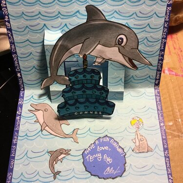 Pop Up Birthday Card for Lover of Dolphins