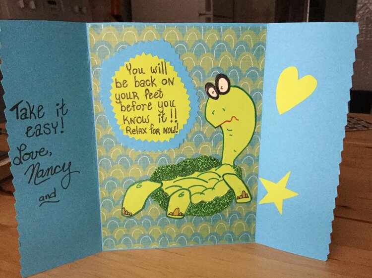 Tipped Over Turtle Speedy Recovery Card