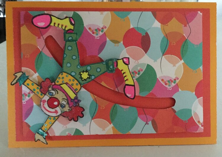 Moving Clown Birthday Card