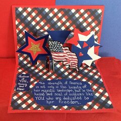 Inside of Deployed Military Pop Up Appreciation Card
