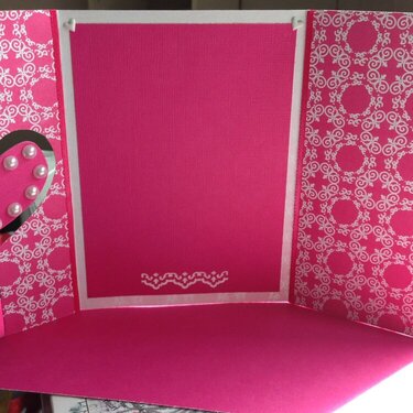 Pink Valentine with Heart Suspended by Ribbon
