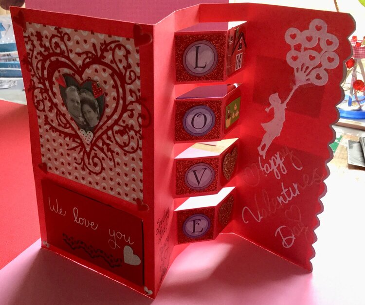 Four box pop-up Valentine (opened)