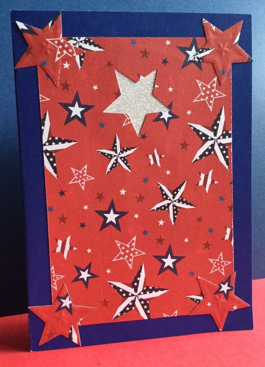 Front of Military Appreciation Card, Spinning Star