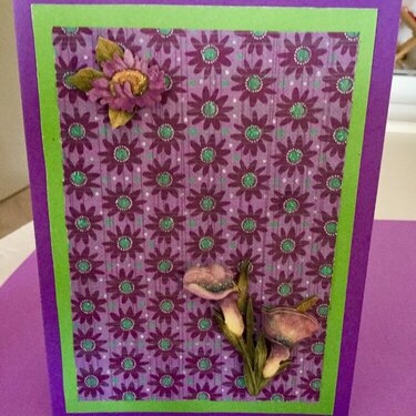 Flowered Purple Birthday Card