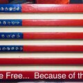 “Land of the Free...... Because of the Brave” (DOMINO TRAY)