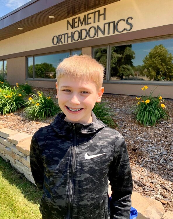 This is my Grandson Ethan in his new braces.