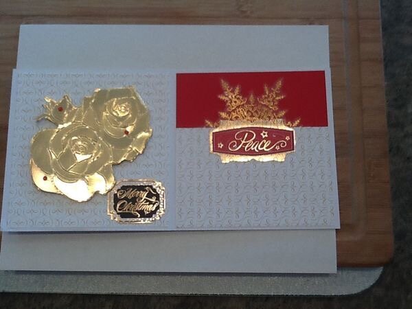 Matching envelope to roseChristmas card.