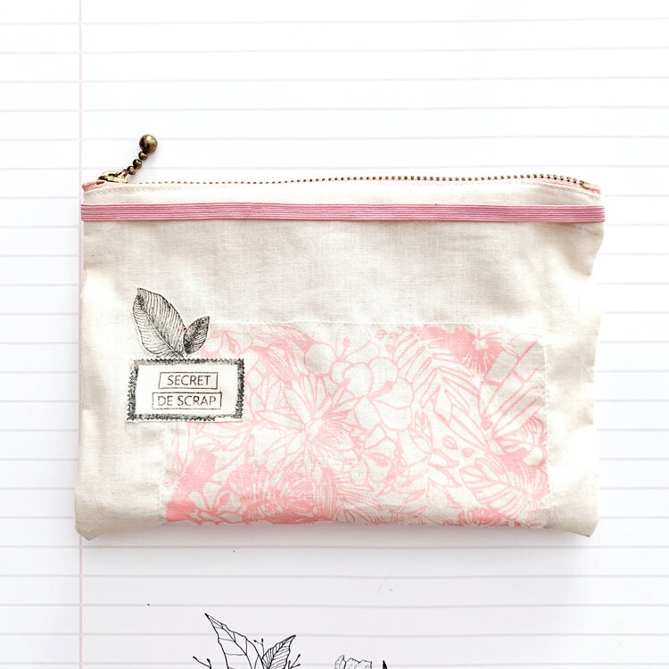 Pouch with silk screen stencil