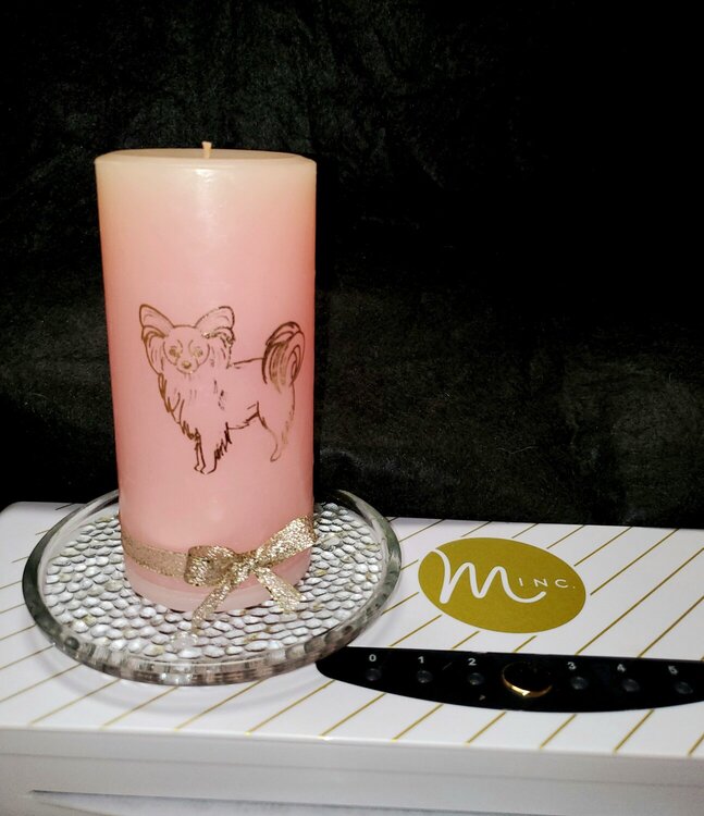 Island Hibiscus Candle Using my New Minc with Rose Gold Foil