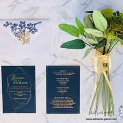 Navy and Gold Wedding Invitations