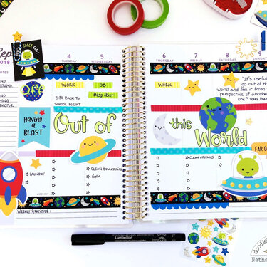 Out of this World Planner Spread with Doodlebug Design