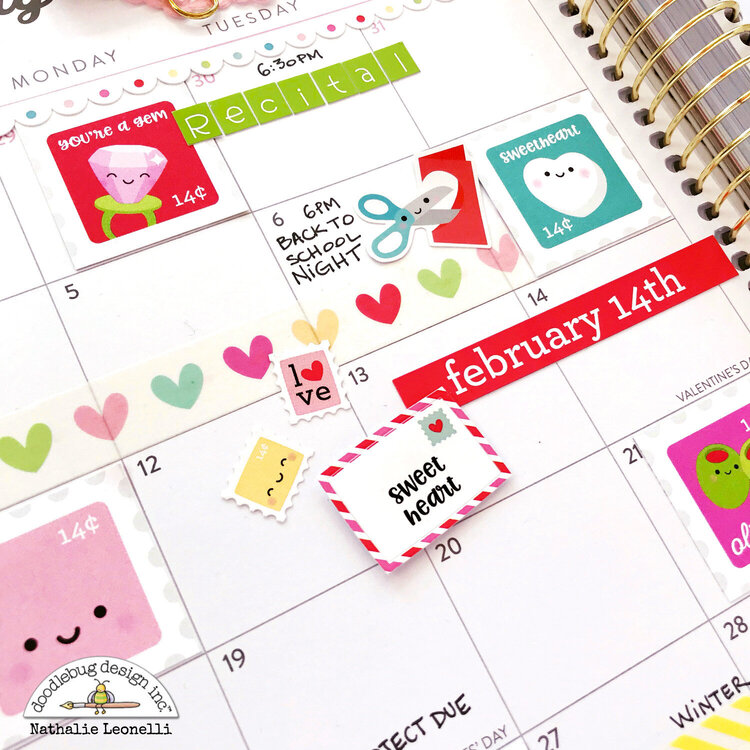 Valentine&#039;s Monthly Planner spread