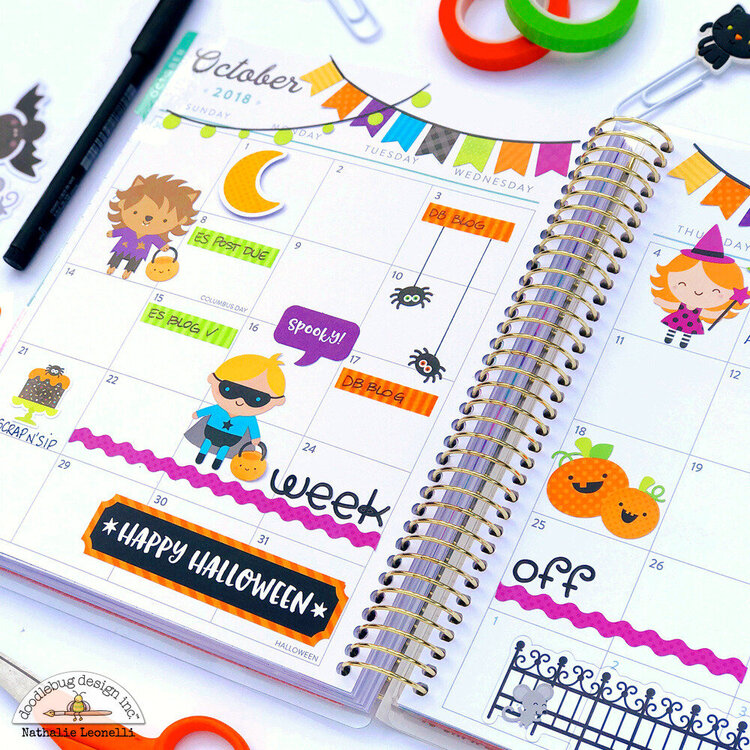 Halloween Planner Spread with Doodlebug Design