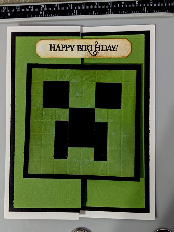 Minecraft Creeper Birthday Card