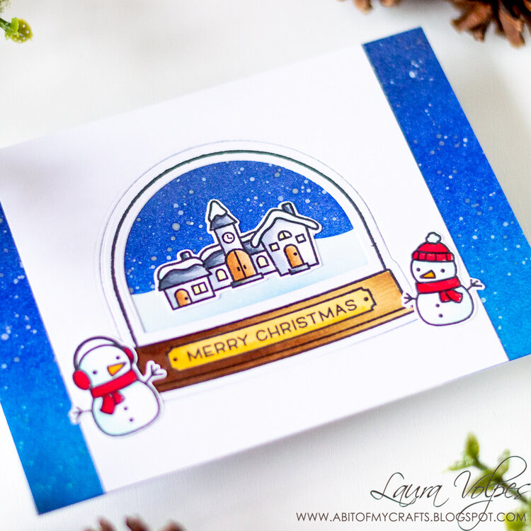 Snow Globe Christmas Card feat Lawn Fawn