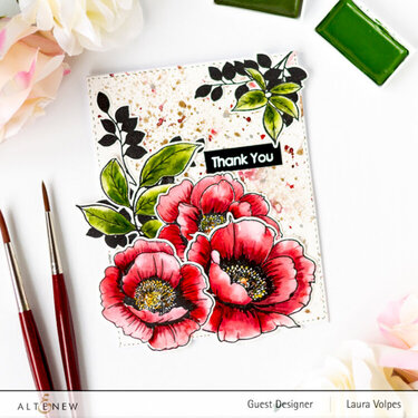 Watercolor Floral Card with Altenew Wallpaper Art