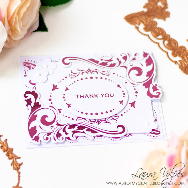 Foiled Card with Spellbinders Royal Florish by Becca Feeken