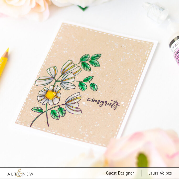 Clean and Simple Floral Card with Altenew Weekend Doodles