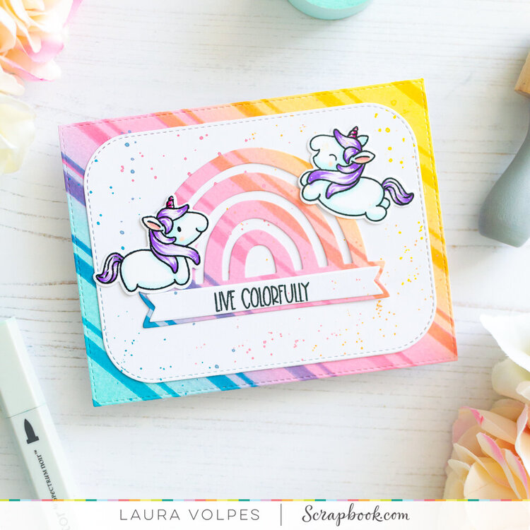 Live Colorfully Rainbow Card