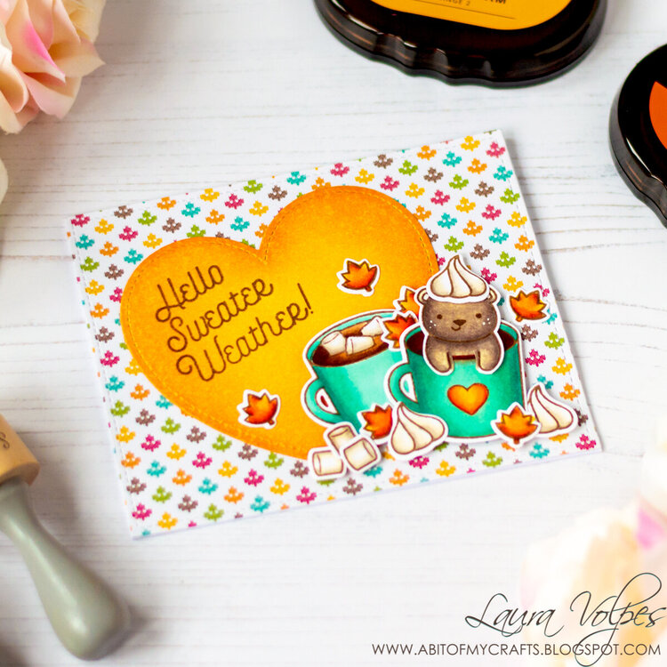 Scrapbook com Domed Ink Blending Tools |  Fall Card feat Lawn Fawn Thanks a Latte