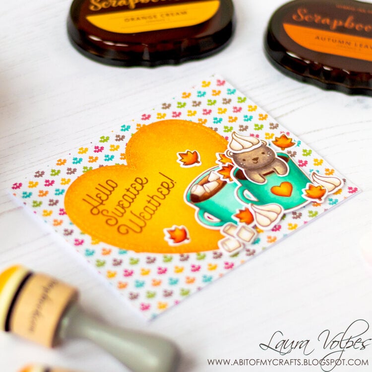 Scrapbook com Domed Ink Blending Tools |  Fall Card feat Lawn Fawn Thanks a Latte