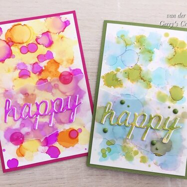 "Happy" Easy alcohol ink backgrounds