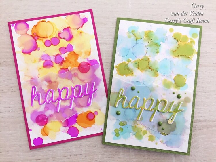 &quot;Happy&quot; Easy alcohol ink backgrounds