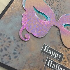 Halloween card with Tim holtz masquerade die 4