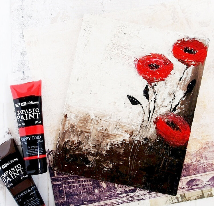 Poppies in the field canvas