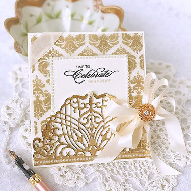 Elegant Golden Invite